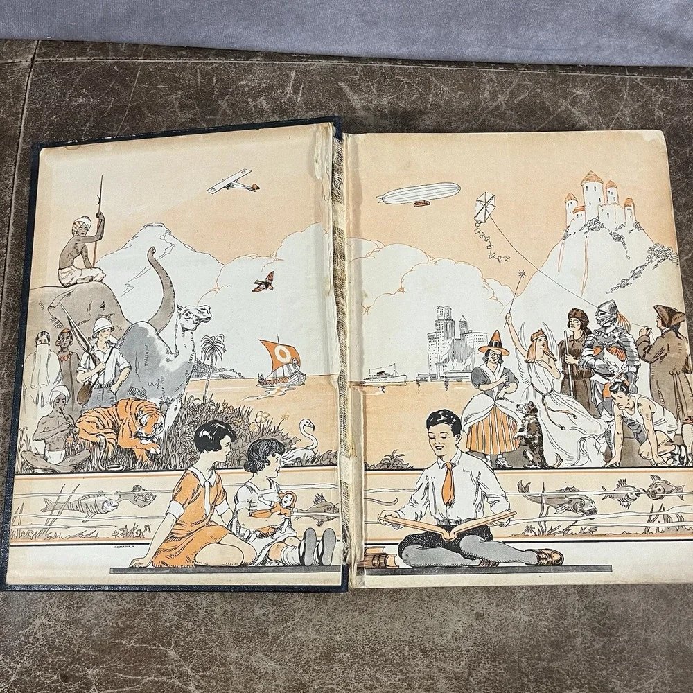 Geo L Shuman The New Wonder World History Book Vol 7 Black Silver Embossed Ship